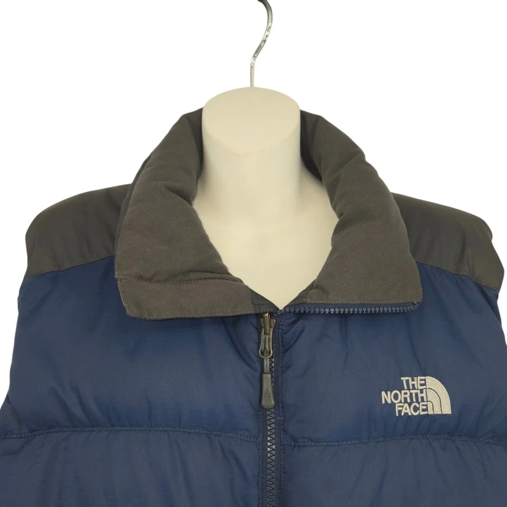 The North Face Down Vest Men Medium Blue Gray Puffer 550 Winter Gorpcore Outdoor